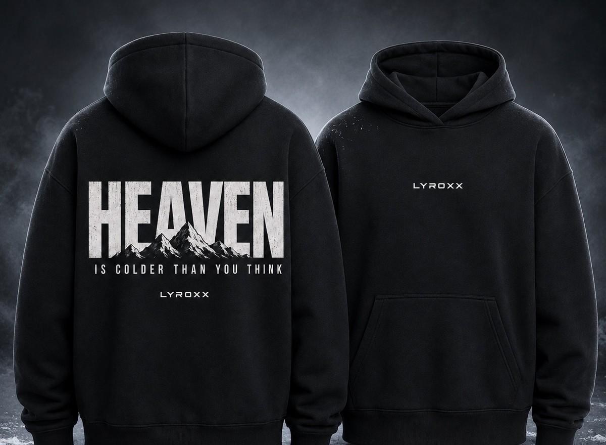 Heaven Is Colder – Schwarz, Rück- und Vorderansicht