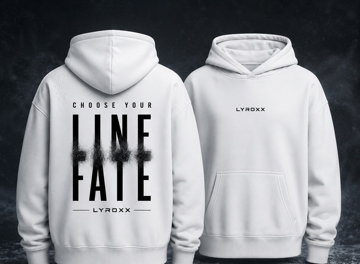 Choose Your Line / Fate – Weiß, Rück- und Vorderansicht